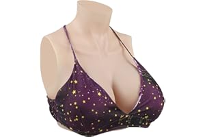 KUMIHO Faux Seins en Silicone Artificielle Poitrine Forme Poitrine Prothèse pour Crossdresser Transgenres Drag Queen Mastectomie Peau réaliste, G Cup, Blanc Ivoire, Remplie de Silicone