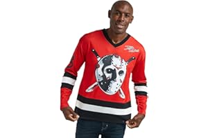 BIOWORLD Friday The 13th Jason Mask Maillot de hockey à manches longues pour homme Colorblock Cosplay