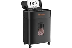 Bonsaii 100-Sheet Auto Feed Paper Shredder, Micro Cut Heavy Duty shredder with P-4 Security Level, Up to 30-Minute Continuous, 16L Bin, Anti-Jam Shredders for Home Office use, Black, C231-D