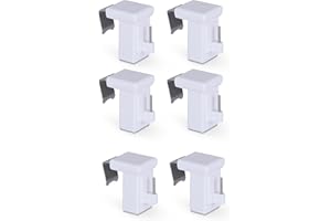 Bestlivings Uchwyty zaciskowe, zestaw 6 sztuk, do drążków do zazdrostek, ramy okienne 10-27 mm, wsporniki zamienne do zacisków, bez wiercenia, wkręcania, klejenia, łatwy montaż