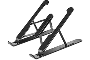 Celly, Supporto da Scrivania per Laptop e Tablet Linea Black Label, Supporto per Laptop con 6 Livelli di Inclinazione, Design Compatto e Richiudibile, Supporto Regolabile, Texture Anti-scivolo, Nero