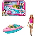 Barbie Doll and Boat Playset with Pet Puppy, Life Vest and Accessories, Fits 3 Dolls & Floats in Water, Gift for 3 to 7 Year Olds, multi