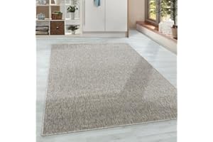 HomebyHome Tappeto Salotto Moderno 200x300 Tappeto Pelo Corto Tappeto Soggiorno Moderni Beige 200x290 cm - Tappeto Camera da Letto Morbido Moquette - Tappeti per Cucina Tappeto Sala Disegno Screziato