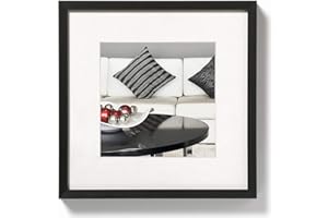 ‎WALTHER DESIGN walther design Bilderrahmen schwarz 20 x 20 cm Aluminium mit Passepartout, Chair Alurahmen AJ220B