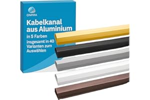 Onpira® Aluminium Kabelkanal in 5 Farben – TV-Kabelkanal selbstklebend oder zum Schrauben – für Wand & Boden – saubere Kabelführung im Innen- & Außenbereich (50x750mm, Schwarz Selbstklebend: Nein)