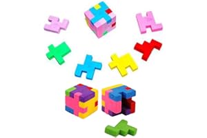 HENBRANDT STATIONERY Deluxe Puzzle Cube Eraser Rubbers, Novelty Puzzle Rubber, Party Bag Fillers by Lizzy (Pack of 03)