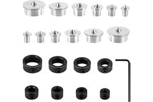 Jubaopen 12PCS Alineación de Espigas de Madera con Centro de Clavija, 8PCS Topes de Profundidad para Brocas, 1PCS Llave para Carpintería (6 Tipos)