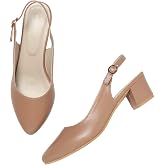 Marc Loire Women's Pointed Toe Block Heel Pumps for Office, Party and Formal Occasions