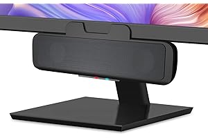 Cyber Acoustics USB & Bluetooth Speaker Bar (CA-2890BT) – USB Powered Speaker for PC and Bluetooth for Smartphones, Speakerphone, Clamps to Monitor, Convenient Controls