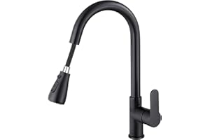 DIDARENBA Grifo cocina extraible negro acero inoxidable monomando agua fria y caliente mangueras incluidas torneira cozinha preta