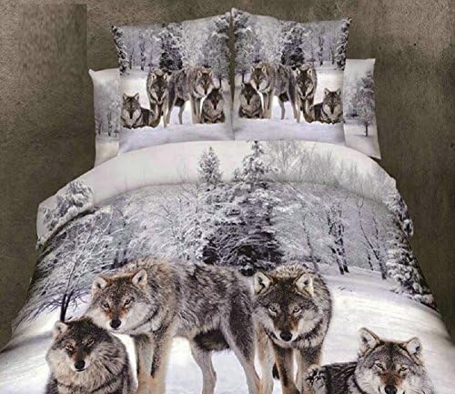 GY&amp;H Duvet Cover Sets Cotton activity 3D three-dimensional oil painting animal four sets of bedding (quilt Cover × 1PC, Bed Sheet × 1PC, Pillowcase × 2PCS),C,null
