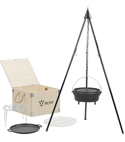 BBQ-Toro Dutch Oven DO12A, olla de hierro fundido alfa de 10,7 L, olla