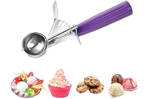 ZJHFC Cuillère à glace 40 mm, Cuillère à biscuits, Cuillère à Glace avec Gâchette et Poignée Confortable pour Boule à Glace, Pâtisserie, Boule à Melon, Acier inoxydable 18/8, 4.8 tsp / 23 ml / 1.6 tbsp