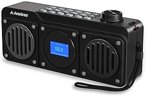 Avantree Boombyte - Portable FM Radio with Bluetooth Speaker, Dual Drivers (14W), High Volume Stereo Sound, Micro SD Card Slot, and USB Port Audio Input, 17 Hours Rechargeable MP3 Player