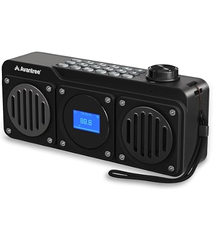 PRUNUS J-666S Radio Portatile Solare AM FM SW – Altoparlante Bluetooth 6.0 Da 15W, Ricarica USB-C, Batteria 1800mAh, Maniglia E Luci (Rosso)