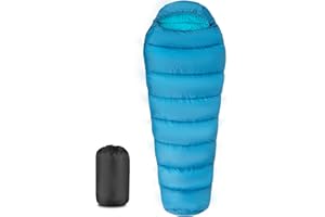 ATTONER sacco a pelo 0 gradi, sacco a pelo 4 stagioni per adatto, sacco a pelo in stile mummia, cerniera appositamente progettata, antivento