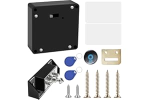 VAILEAL Serratura elettronica per armadio, serratura RFID, serratura intelligente con 2 portachiavi e 2 schede RFID, serrature nascoste per armadio a doppia porta, cassetto e armadietto in legno