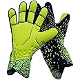 Yuly Goalkeeper Gloves Strong Grip Goalie Soccer Glove Football with Finger Support Size 6/7/8/9/10 Kids Youth Adults Green, Nylon Rubber