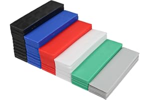 DBOO 28mm x 100mm Flat Plastic Glazing Packers 60 Pcs Mixed 1-6mm Window Glazing Glass Flat Plastic Packers Durable Shim Spacers for DIY Window Door Frame Installations