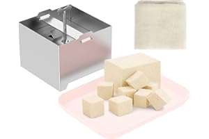 GATPHY Presse à tofu en acier inoxydable - 500 g - Régulation de la pression avec 1 bol et 1 étamine - Pour fromage fait maison (500 g)