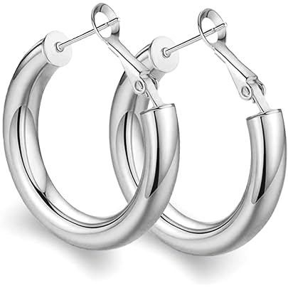Set Di 3 Paia Orecchini A Cerchio Piccoli In Argento 925 – Diametri 9-11-14 Mm, Ipoallergenici, Placcati Oro Bianco, Con Sacchetto In Velluto