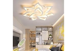YUANFENGHUA Plafoniera Led soffitto stile Moderno, Dimmerabile Lampadario Camera da letto con Telecomando, 80 W (85 * 11cm)