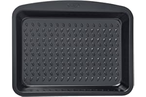 Pyrex - Plat à four Glide en métal - Revêtement antiadhésif sans PFAS - Cuisson homogène - Résistant - Poignée XL pratique - Compatible lave-vaisselle (Rectangulaire 34 x 24 cm)