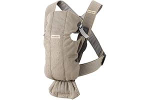 BabyBjörn Marsupio Mini Mesh 3D, Beige-grigio