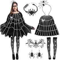 Pantys Telarañas Para Niñas - Disfraz De Halloween O Carnaval, Talla 7-12 Años, Color Negro