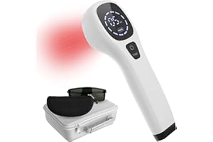 KTS Dispositivo de terapia de luz roja portátil para aliviar el dolor, rodilla, hombro, espalda, luz infrarroja con sondas de 650nm y 808nm(cuatro sondas de 808nm)