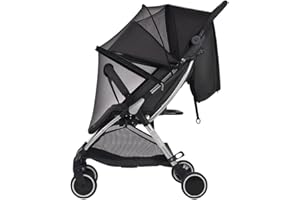 CZlinOduMMX Universal Insektenschutz Mückennetz für Kinderwagen, Moskitonetz für Buggy, Mit Reißverschluss Schutz vor Wespen & Stechmücken Dank feinem Netzgewebe, Reißfest & Waschbar(Schwarz)