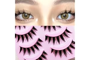 SIVZUMO 10 par Falska ögonfransar, Manga Lashes Naturliga, Ciglia finte, Mink Spiky Wispy Falska ögonfransar, Anime Falska ög