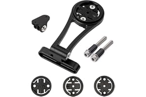 BSSOK Regulowany uchwyt na komputer rowerowy do roweru szosowego (stop aluminium) Kompatybilny z Garmin Edge, Wahoo Elemnt, Bryton, Cateye, kamerą GoPro i lampą (Czarny)