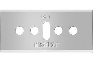 MARTOR 10 x Industrieklinge, Ersatzklingen Cuttermesser, Sicherheitsmesser, 18,4 mm, Scharf, 4-fach Nutzbar, Nr. 45