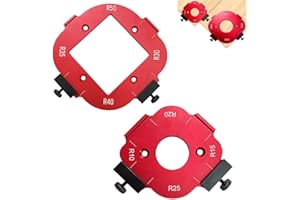 SQLJYU 2 Stück Router Jig Radius Schablone, Frässchablonen für Oberfräse, für Holzbearbeitung R10 R15 R20 R25 R30 R35 R40 R50 Radius Routing Vorlagen - Präzise Holzbearbeitung für Profis