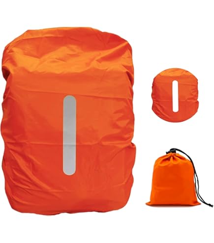 Copertura Antipioggia Per Zaino Con Strisce Riflettenti - Impermeabile, Per Escursionismo E Scuola - Foto 5