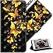 Produktbild COTDINFOR Motorola Moto C Plus 2017 Hülle Lederhülle 3D-Effekt Kartenfächer Schutzhülle Protective Handy Tasche Schale Standfunktion Etui für Moto C Plus 2017 (EU Version) Golden Butterflies YX.