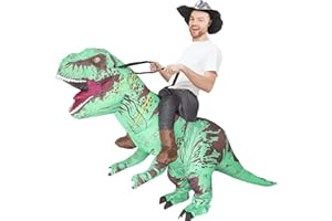 Rafalacy Inflatable Dinosaur Costume for Adult Blow up Ride-on T-rex Costume Funny Halloween Party Costume Dino Party Fancy Dress