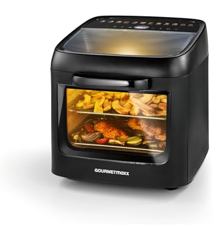 Heteluchtfriteuse Air Fryer Met Kijkvenster, Emphsism Airfryer XXL 7L 1700w Met Digitaal Led Touchscreen 10 Programmas Friteuse Zonder Olie Zonder Vet Verwarmingsfunctie Ingebouwde Verlichting