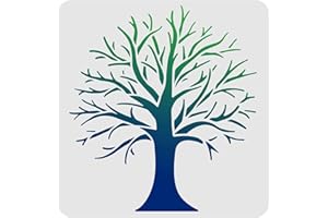 FINGERINSPIRE Modèle de pochoirs d'arbre 30x30cm Branches d'arbres en plastique Dessin Pochoirs de peinture Pochoirs réutilisables carrés pour la peinture sur bois, sol, mur et carrelage