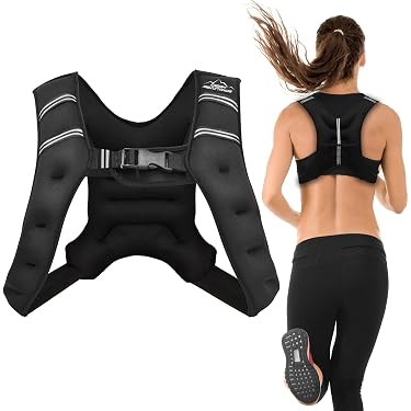 Gewichtsweste Verstellbar – 2,7 Bis 13,6 Kg, Mit Reflektierenden Streifen & Aufbewahrungstasche, Für Sport & Training