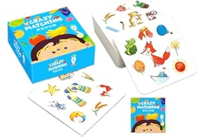 HAJXXMM Family Card Game, 54 sheets Animals Cards, Funny Card Games, Children's Puzzle Game for 2-8 Players Children Educational Game for Children and Families Memory Games-Blue