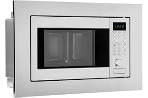 Bomann® Einbaumikrowelle mit Grill | 60cm | 800W Mikrowelle | 1000W Grill | inkl. Grillrost und Drehteller | 20L Einbau Mikrowellengerät | MWG 2215 EB inox