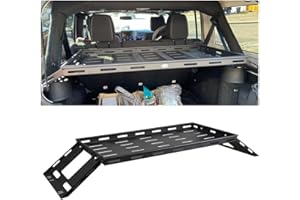 JSCARLIFE Heckklappen-Kofferraum-Gepäckträgerkorb-Ablage für Wrangler JK JL 4-Türer Hardtops, robuster Stahl-Innenraum-Organizer mit 136 kg Kapazität – einfache Montage (für 2007-2025 J-eep Wrangler