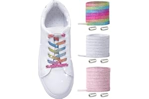 MLLTECH Lacets Élastiques pour Adulte Enfant - Élastiques Lacets Sans Nœuds - No Tie Lacets en Silicone/ Lacets Sans Laçage - Élastiques Lacets avec Fermeture en Métal Lacets pour Toutes les Chaussures
