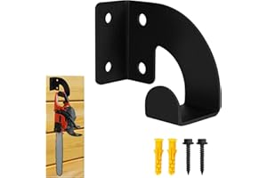 VANROUG Chainsaw Hanger, Heavy Duty Chainsaw Wall Mount Holder, Organizer Mounted Chainsaw Rack, Chain Saw Hanger for Garden, Garage, Workshop, Black Metal