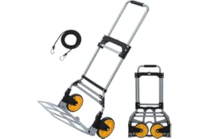 TOPWAY Chariot Pliant Diable Pliable en Plaque d'Aluminium Chariot à Sac Multi-usages Charge Max de 120 kg, pour Le Transport de Bagages de Shopping en Mouvement