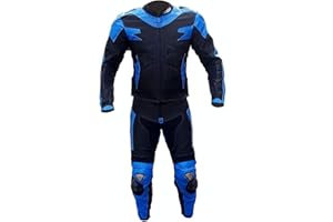 BI ESSE Tuta da moto per adulti, in pelle e tessuto, da 2 pezzi con giacca e pantaloni, regolabile, protezioni omologate CE incluse