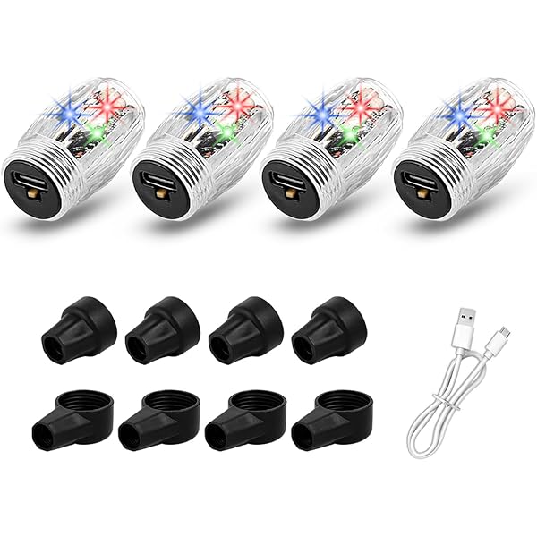 Leuchtende Totenkopf Ventilkappen - 16-teiliges Set Für Auto, Motorrad & Fahrrad