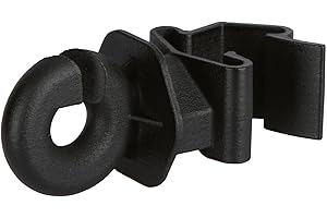 Agrarzone Lot de 25 isolateurs annulaires pour poteaux en T - Noir - Isolateurs robustes - Idéal pour les poteaux de clôture de pâturage - Isolateur de poteau en T pour toron, corde, fil